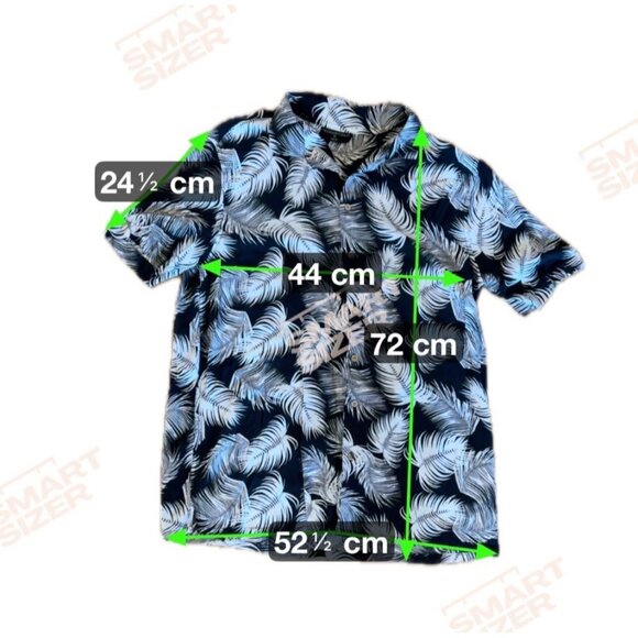 Tessentials Mens XL Tropical Leaf Print 100% Viscose Short Sleeve Shirt Navy - Picture 5 of 5